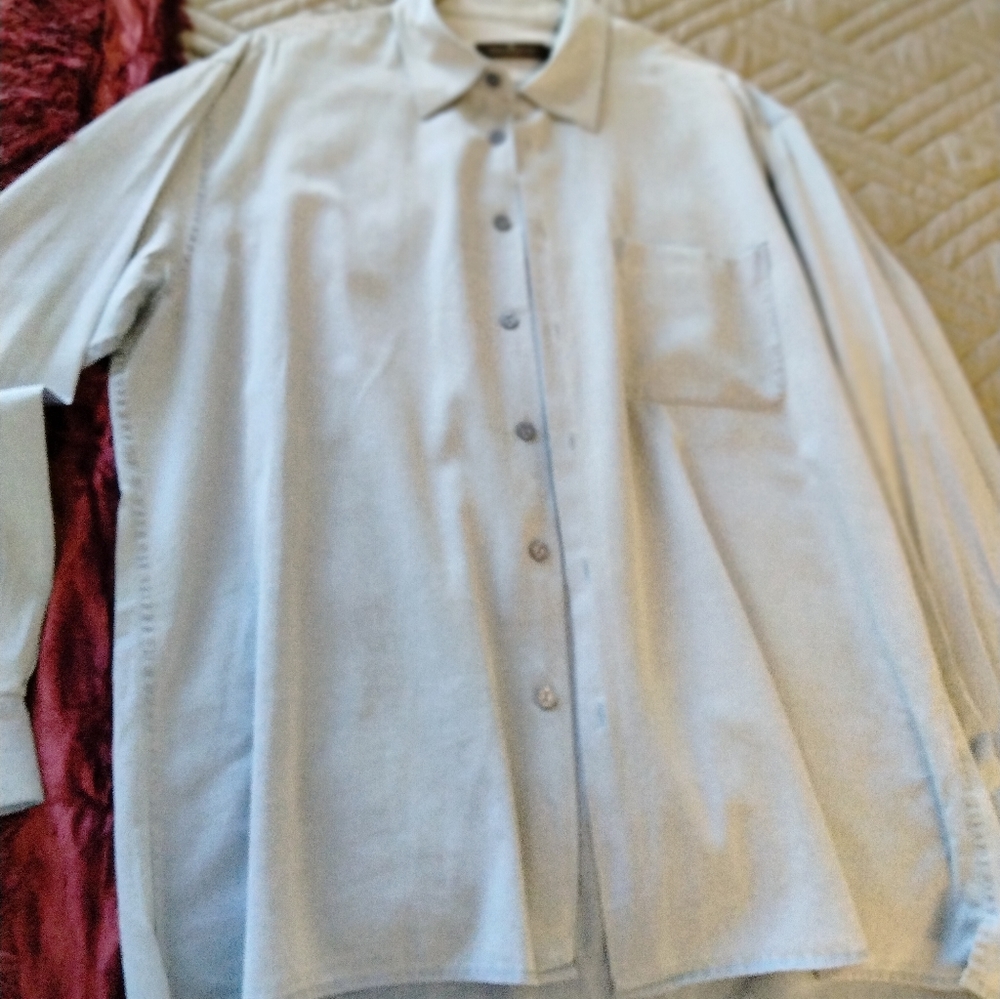 Long Sleeve Bugatchi Uomo XL Periwinkle Casual Dress Shirt